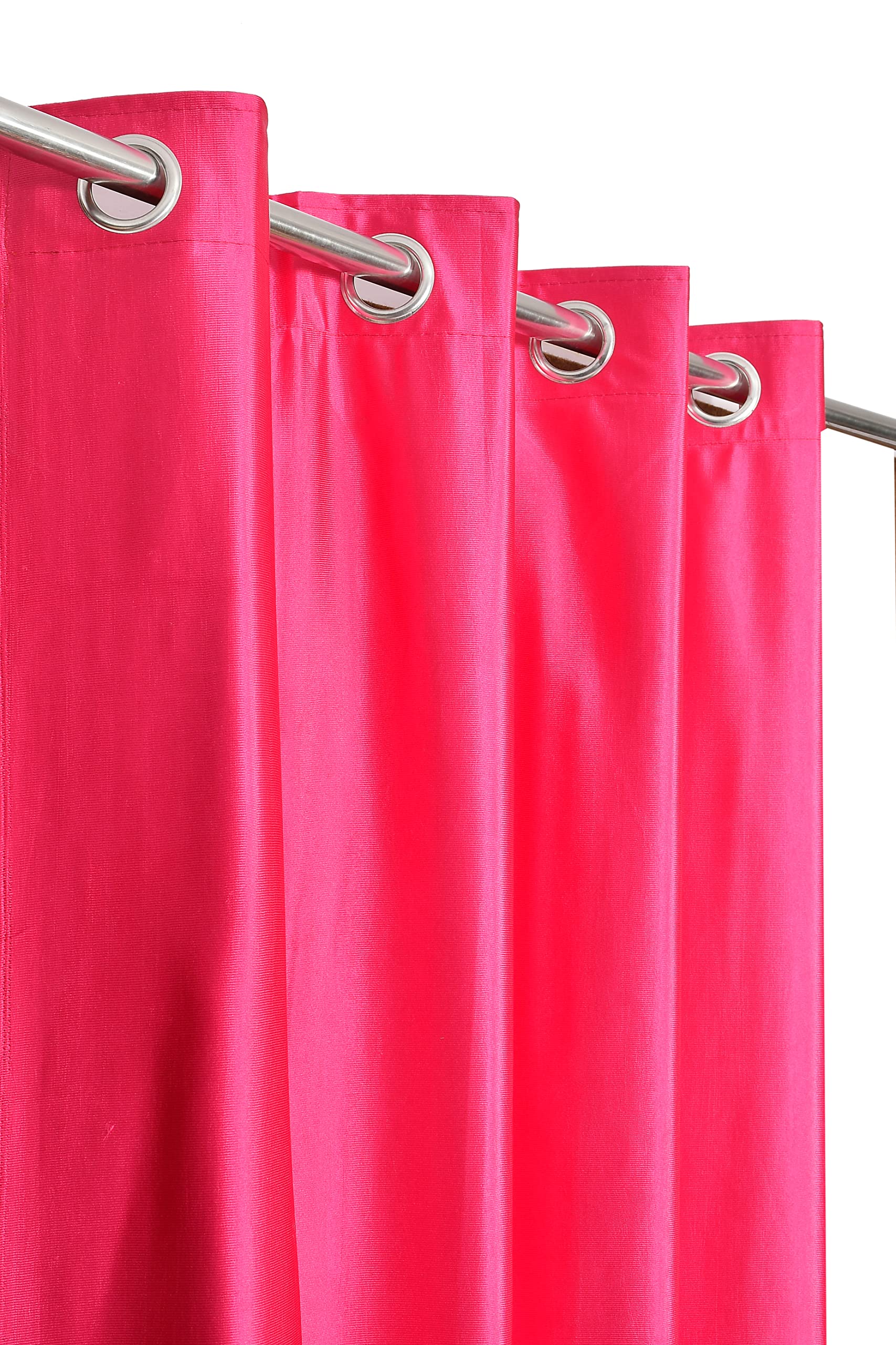 Galaxy Home Decor Solid Plain Curtains for Long Door 10 Feet, Pack of 3, Pink & White